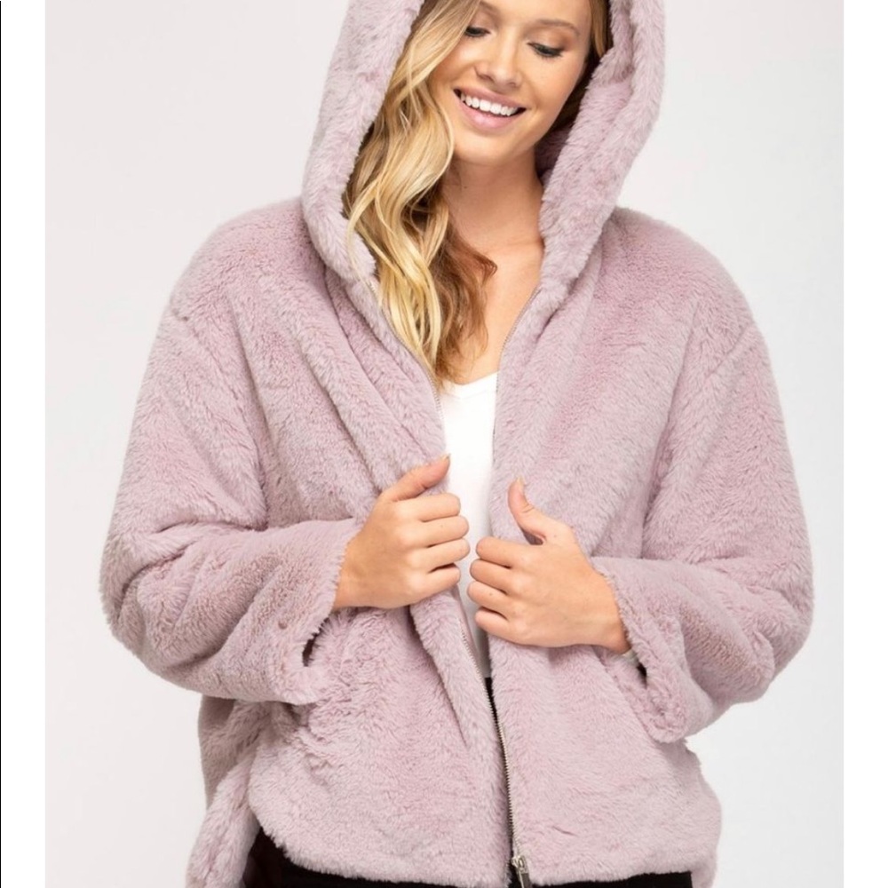 Faux fur jacket
